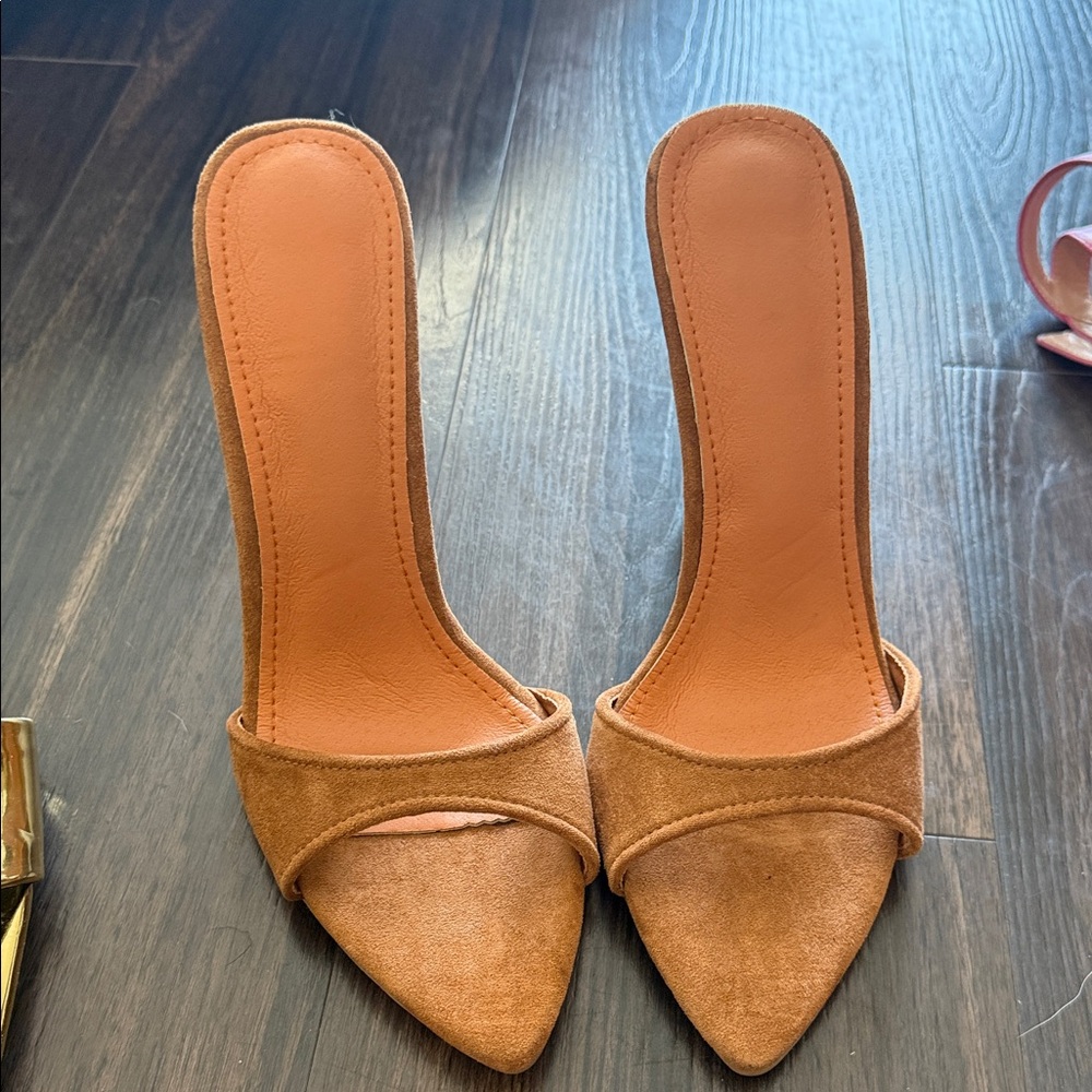 Elegant Tan Women's Slip-On Heels